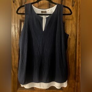 crosby. Midnight Blue Sleeveless Blouse